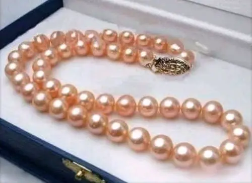 

new 18"10-11MM Akoya pink cultured pearl necklace AA^^^@^Noble style Natural Fine jewe SHIPPING (C0309)
