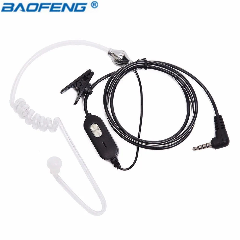Baofeng 1 Pin Covert Air Акустическая трубка Гарнитура динамик для Walkie Talkie BF T1 UV 3R Plus T8 Mini