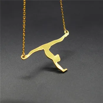 

Elfin Gymnastic Necklace Gymnast Silhouette Charm Gymnast Jewelry Acrobat Jewelry Figure Jewellery Sports Lover Gift