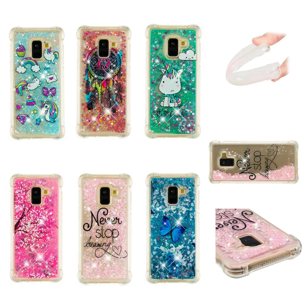 

hot Butterfly Flower Floating Quicksand liquid fashion PhoneCase for Samsung J7 J3 J1 A3 A5 J5 S7 S6 Edge S8 S9 protective case