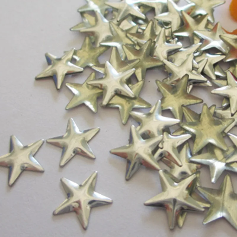 

10*10mm Star Shape Silver Hotfix Rhinestuds FlatBack Iron Glue on Nailheads Punk Studs And Spikes Clothing DIY Accessories