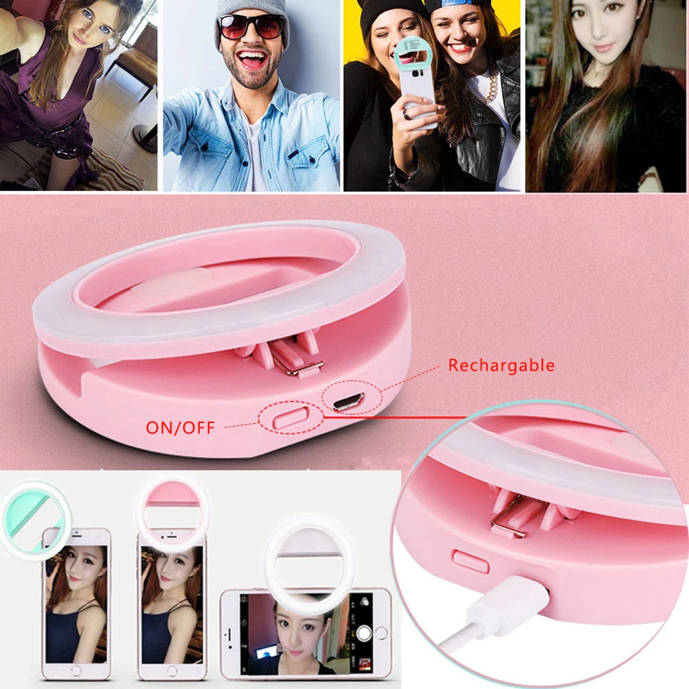 USB Перезаряжаемые батареи 4 уровня selfie с подсветкой Камера телефон фотографии