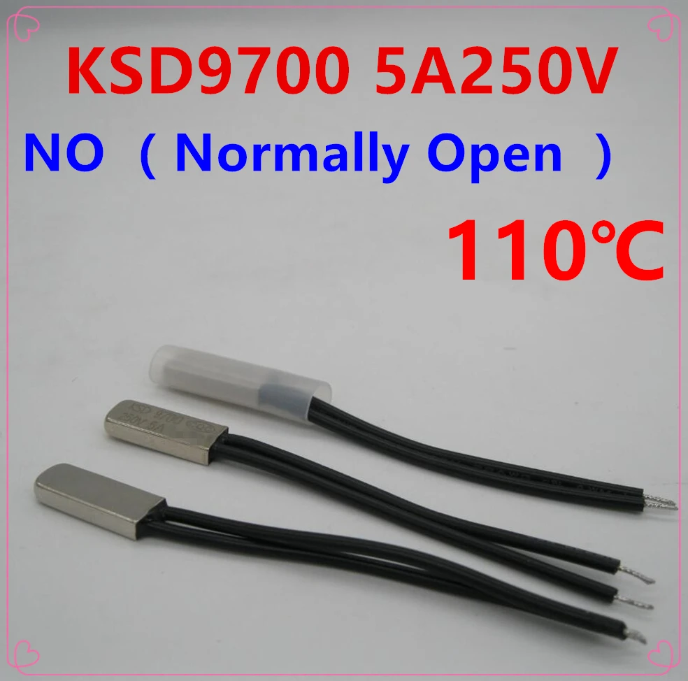 5pcs/lot KSD9700 5A250V 110 Degree Celsius (N.O.) Normally Open Temperature Switch Thermostat Thermal Protector | Обустройство дома