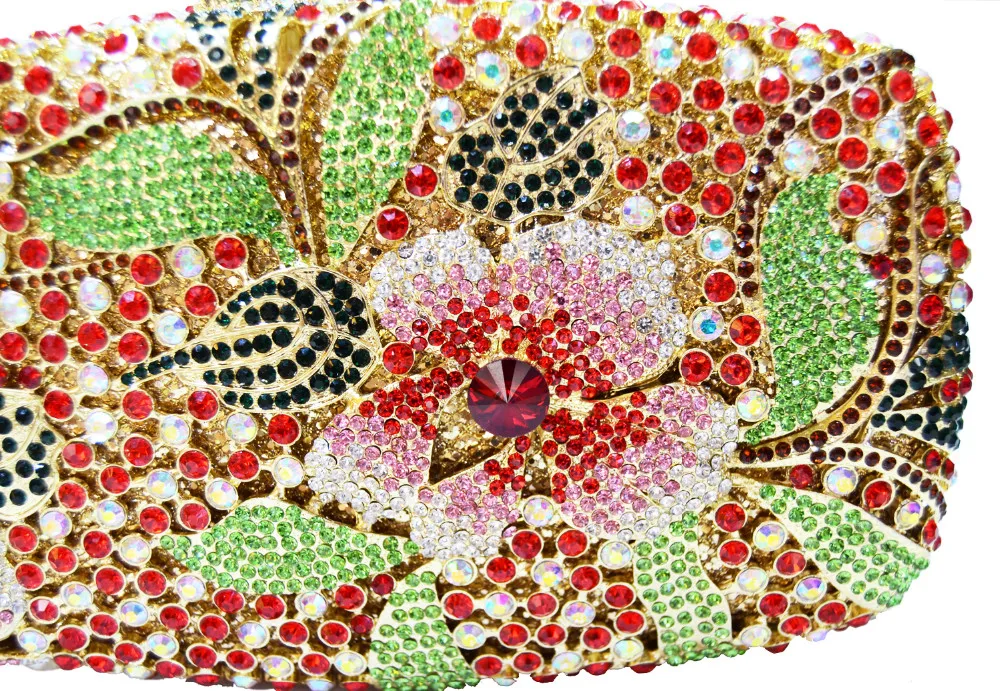 Женская сумочка-клатч со стразами идеально сочетаются с нарядным вечерняя сумка для вечеринки аксессуары кошелек-клатч в форме Красного цветка с украшением в виде кристаллов, дневной клатч сумка для ужина SC205