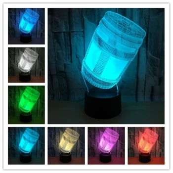 

Cool Cans 3D Visual Stereo Night Light 7 Color Flashing Touch Table Lamp Christmas Holiday Gifts