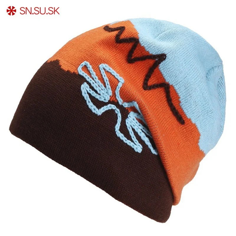 

SN.SU.SK Winter Beanie Ski Hat Knit Winter Stripe Cap For Men And Women Children Warm Bonnet Hats