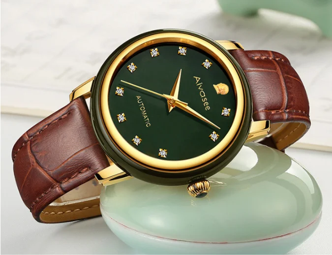 Новые часы для влюбленных пар jade женские часы мужские часы Jade Позолоченные календарь в рамке креативные классические женские часы мужские
