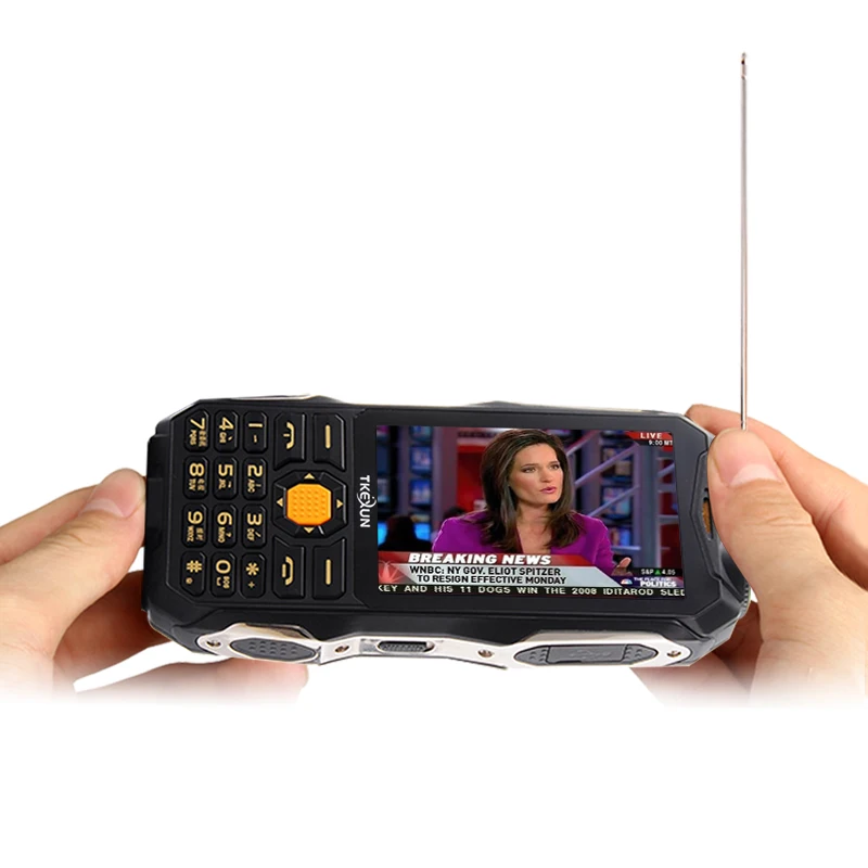 TKEXUN Q8 Analog TV power bank cellphone 3 5 handwriting touch screen dual SIM dual flashlight