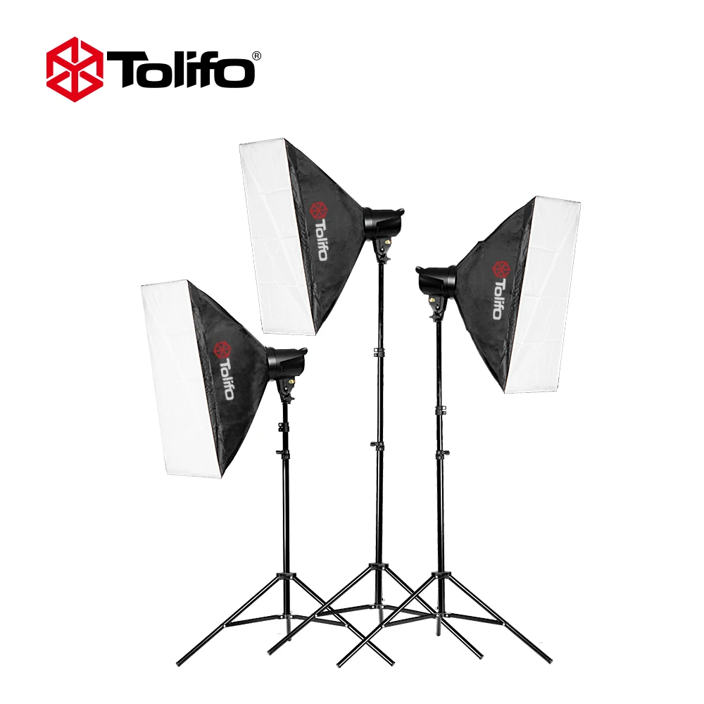 US $211.84 Tolifo Photo Studio Lighting Kit With 3T180B 3Light Stand3Soft Box1Soft Umbrella1Carrying Bag1Honeycomb Cover And So