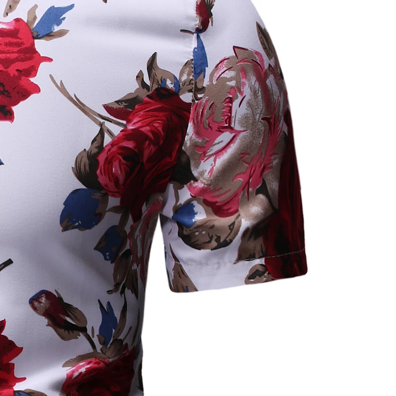 Мужская мода с коротким рукавом Гавайская рубашка 2018 бренд Slim Fit цветочные рубашки мужские повседневные для отдыха и вечеринок сорочка Camisa