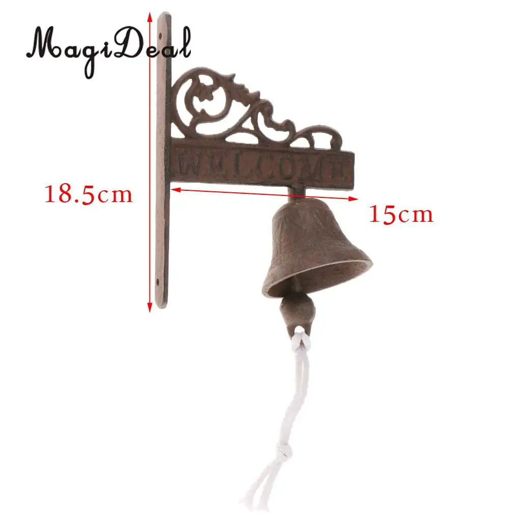 Outdoor Dinner Bells Vintage Antique Cast Iron Bracket Mounts Bell Indoor Outdoor Wall Mounted Door Bells