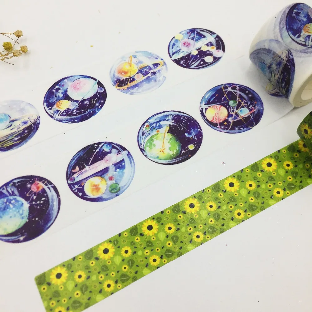 

25mm*10m/40mm*7m high quality washi paper tape/Sun Flower and Glass Planet masking japan washi tape