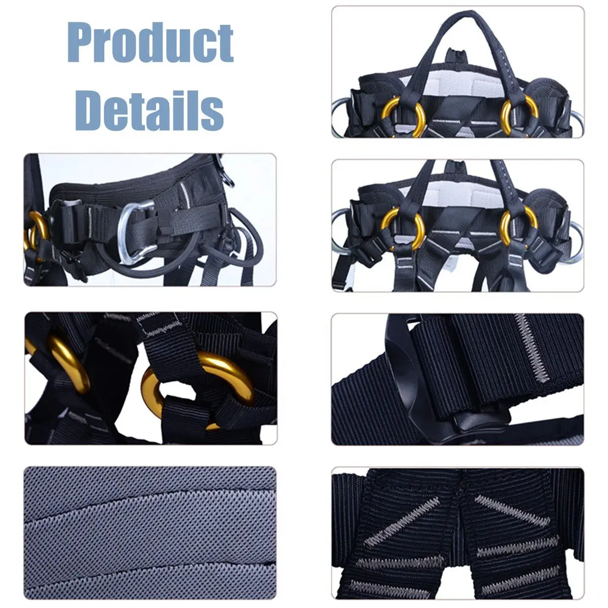 

Rock Climbing Rappel Seat Harness Belt Tree Arborist Fall Protection Equipment For Mountaineering Rescuing Rock Climbing