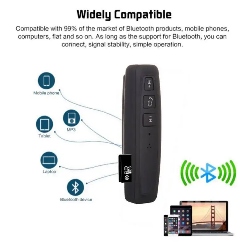 

Car Auto Music Receiver Car Bluetooth AUX 3.5mm Jack Bluetooth Receiver Adapter Support TF Card Handsfree Call Bluetooth Adapter