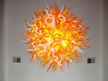 

32 Inch Hand Blown Glass Modern LED Chandelier Lighting
