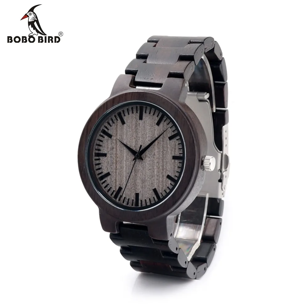 BOBOBIRD C30 Ebony Wood Watches For Mens Watches Top Brand Luxury Quartz Watches With Gift Box