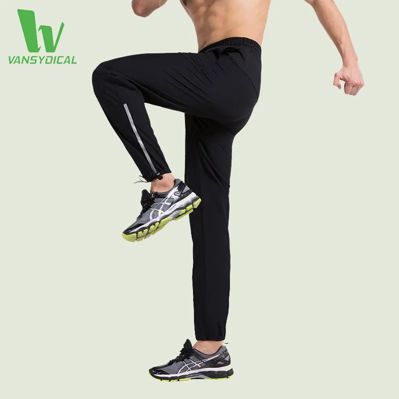 

VANSYDICAL Running Sports Pants Men Jogging Basketball Gym Fitness Pants Trouser Sport Sweatpants With Pocket 100% Polyester Men