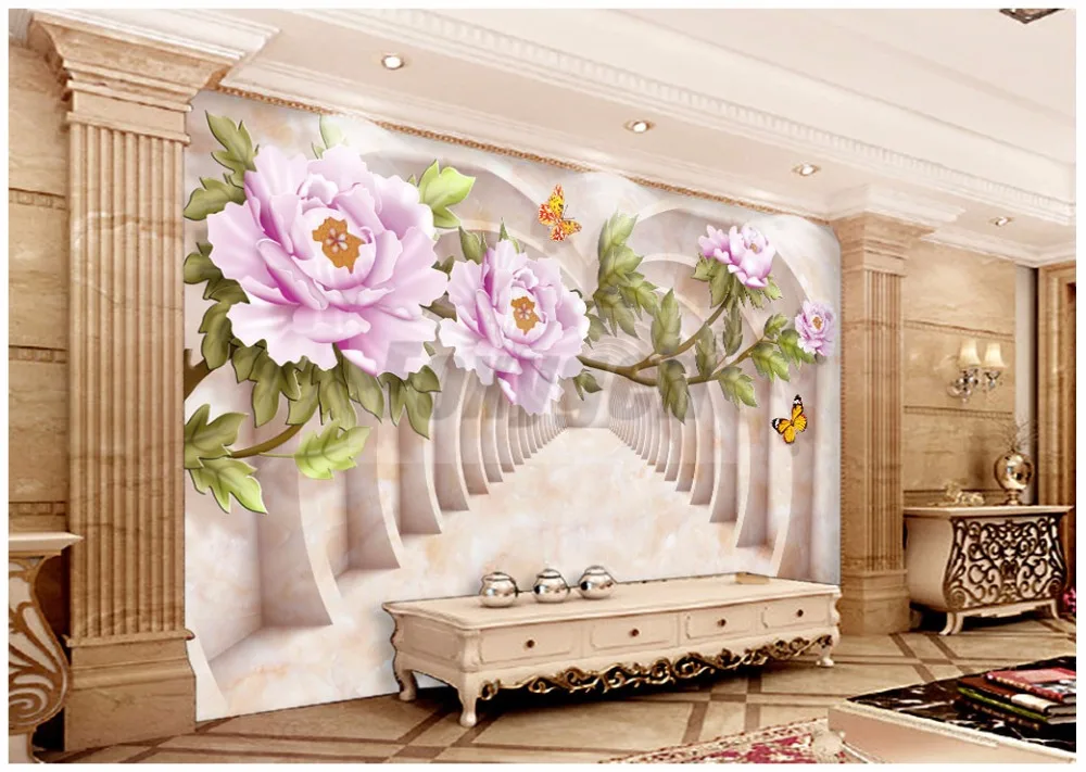 3D Mural Flower Designs wallpaper for living room background and wall decoration  (84)
