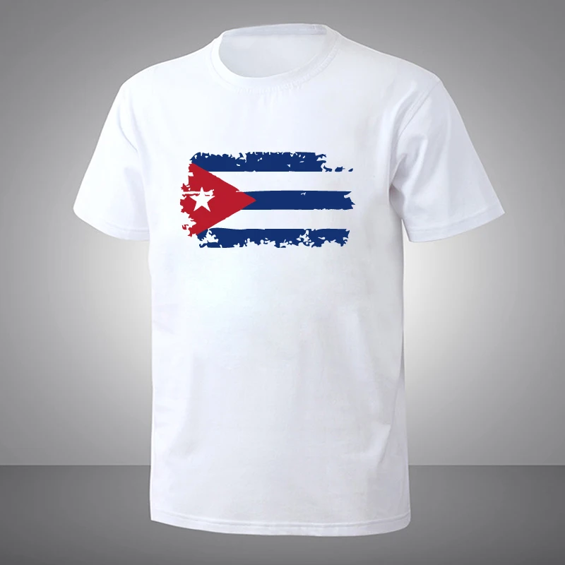 

Cuba Fans Cheer Tshirts For Men Cuba National Flag Design Tee Shirts Short T-shirts Nostalgic Style Summer Top tee shirt s-xxxl