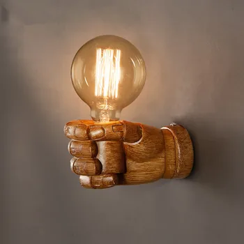 

Nordic Loft Style Creative Resin Fist Wall Sconce Industrial Vintage Wall Light For Home Antique LED Wall Lamp Indoor Lighting