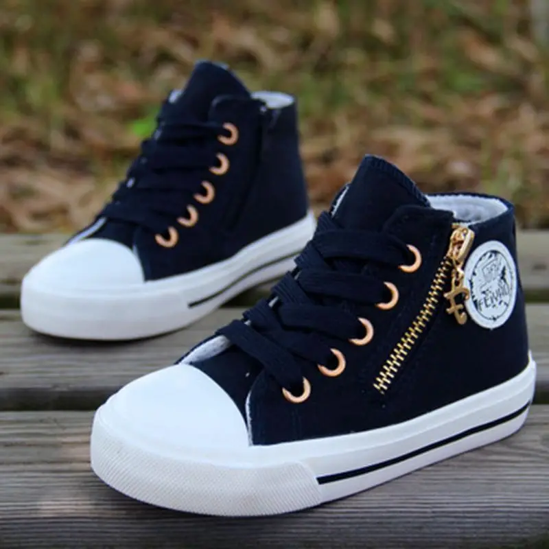 2017 Spring Autumn Child Canvas Shoes Fashion Girls Boys Shoes High Double Side Zipper Breathable Sneakers for Baby Size 24-37 2017 Spring Autumn Child Canvas Shoes Fashion Girls Boys Shoes High Double Side Zipper Breathable Sneakers for Baby Size 24-37
