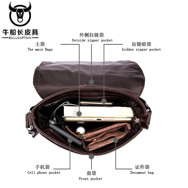 BULLCAPTAIN, мужской портфель, сумка из натуральной кожи, мужская сумка через плечо, маленькие деловые сумки, мужские кожаные сумки через плечо
