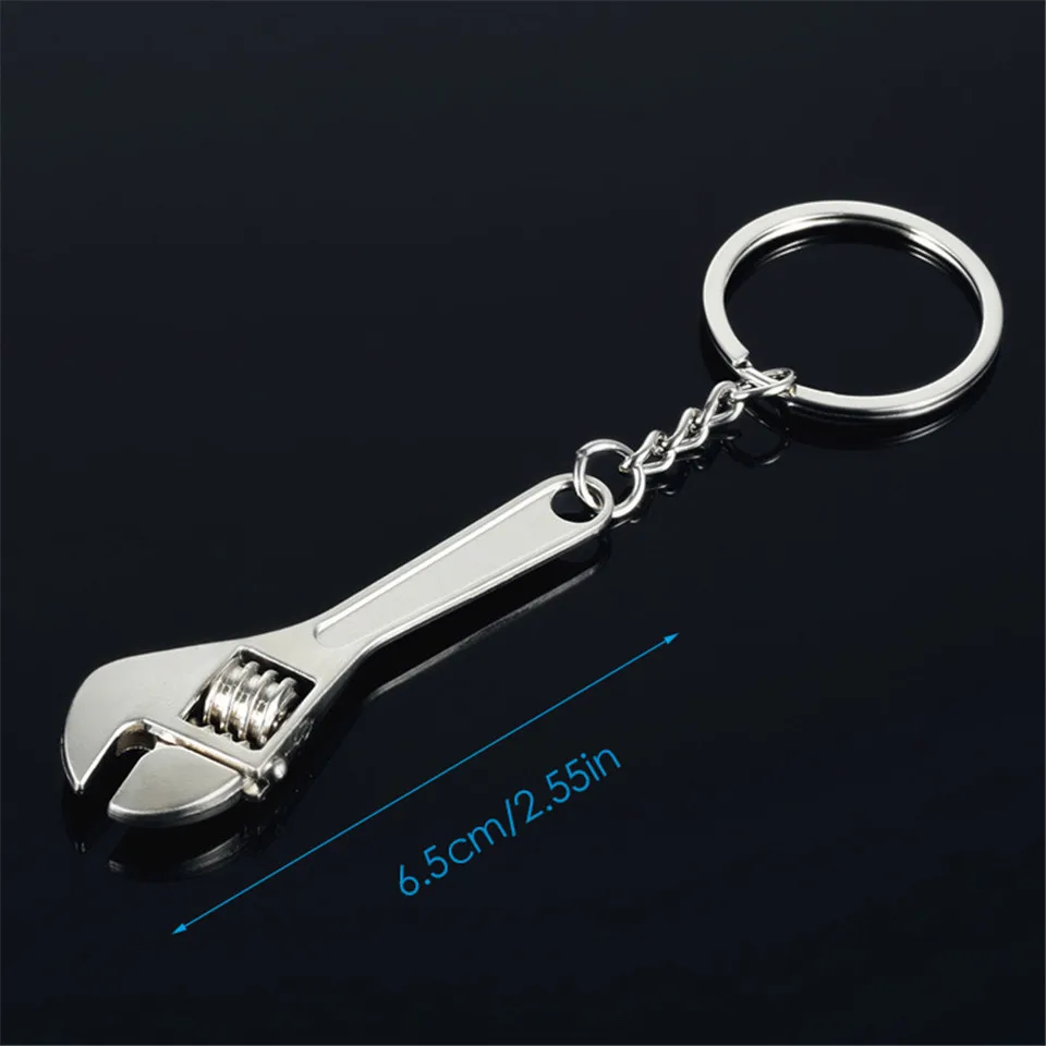 Cunymagos Hot sale New Useful Zinc Alloy Changeable Spanner Keychain Fashion Wrench Silver Key Ring Chain Creative Keyfob Tools (1)