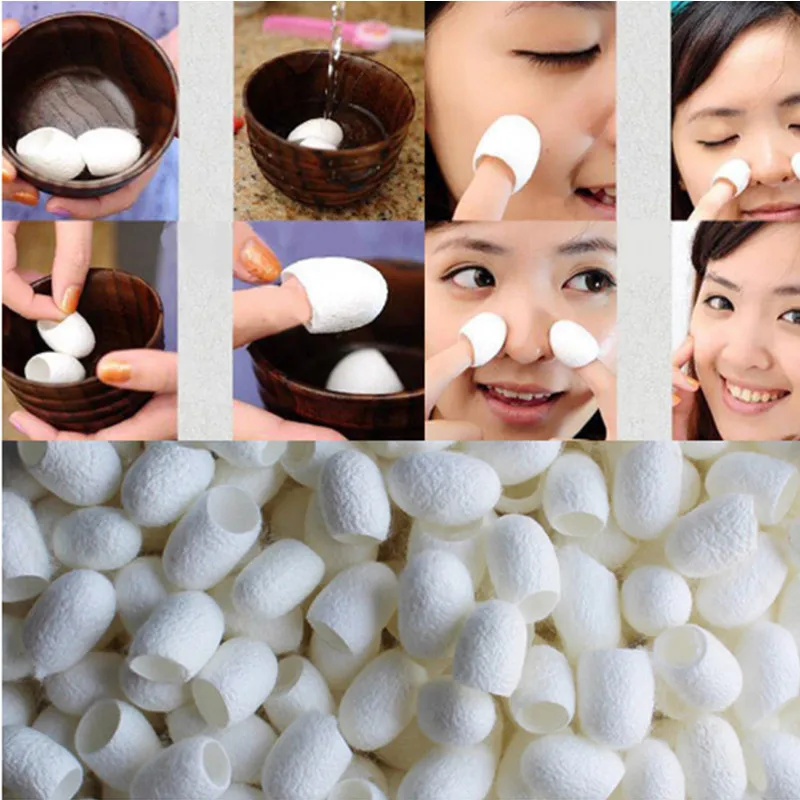 LANBENA 10pcs/pack Natural Silkworm Cocoons Ball Face Care Facial Cleanser Exfoliating Scrub Cleaning Blackhead Remover Peel Off