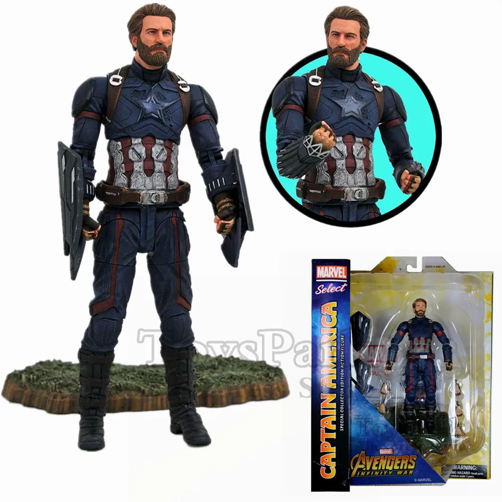 

Original Marvel Select Avenger 3 Infinity War Captain America 7" Action Figure Diamond Select DST MS Doll Toys Collectible