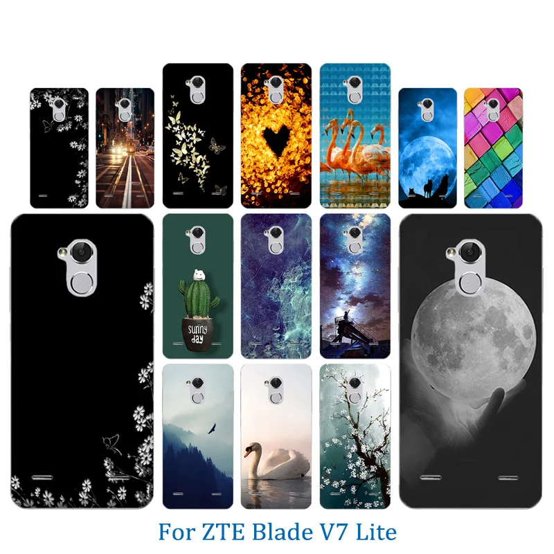 Чехлы для ZTE Blade V7 Lite прозрачный мягкий силиконовый чехол Grimace с рисунком чехлы 5 0