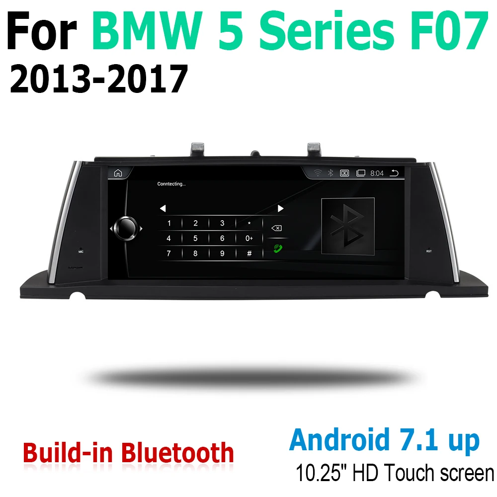 Discount 10.25" Android car multimedia player For BMW 5 Series F07 GT 2013-2017 Navigation Navi GPS BT Support 4G 3G WiFi Radio stereo 2