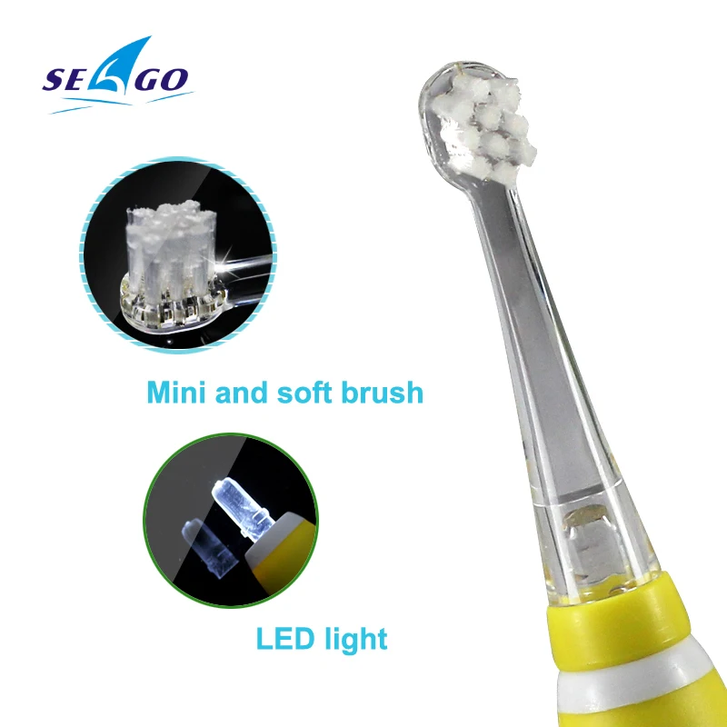 Зубная щетка SEAGO Baby Sonic (6 месяцев +) светодиодная Водонепроницаемая электрическая