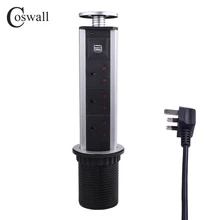 COSWALL 13A PULL POP UP 3 power UK розетка 2 usb порт для зарядки кухонные настольные розетки выдвижные столешницы столешница