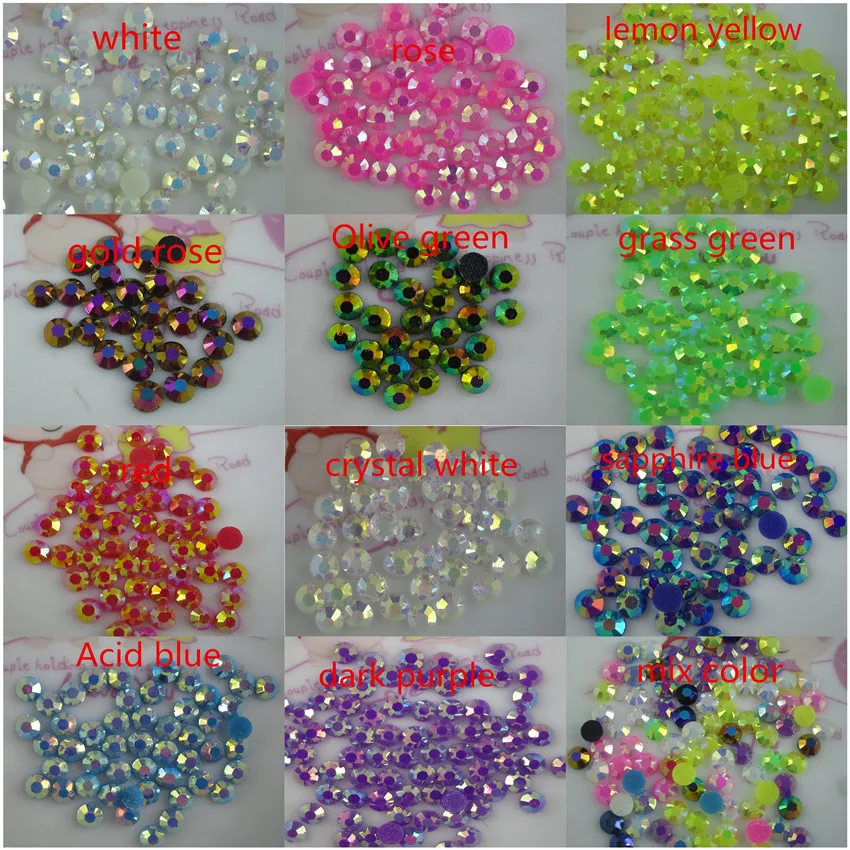 

SS16 hotfix Iron round jelly AB faceted 4mm resin crystal flat back rhinestones clothing applique choose color 500pcs/bag