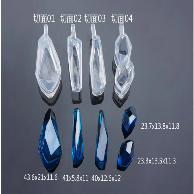 

1PCS Crystal, crystal pendant silicone mold UV rubber mold section AB high glue mirror stone mold