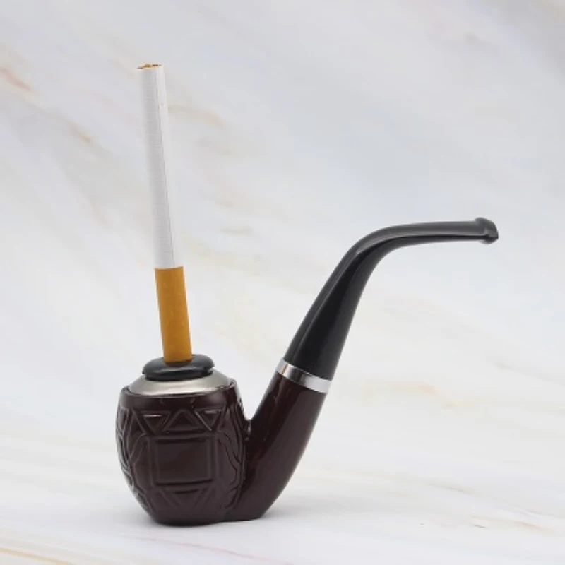

Novelty Resin Bent Handmade Smoking Tobacco Pipe Cigarettes Cigar Pipes Chimney Filter Men Portable Durable Smoking Accessories