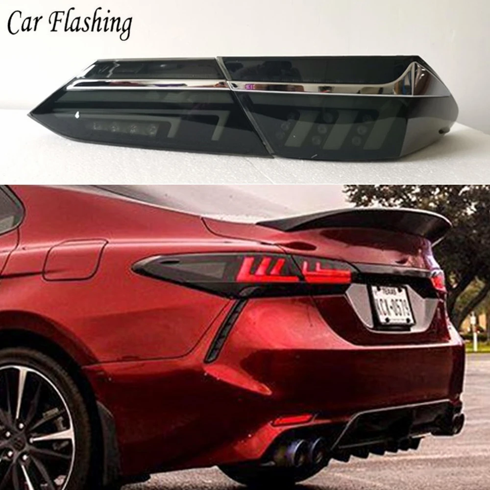 

Car flashing 1Pair Brake Reverse lamp Taillight LED taillight Tail Light Assembly Lamp rear parking light for Toyota camry 2018