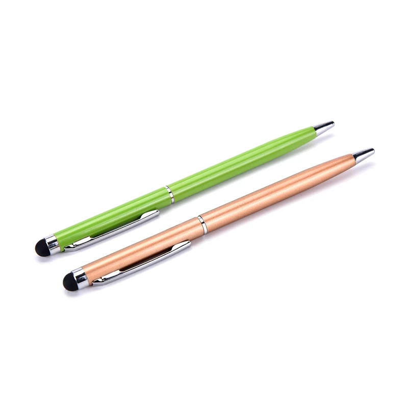 New High Quality 2 in 1 Mini Metal Capacitive Touch Pen Stylus Screen For Phone Tablet Laptop Built-in Ballpoint Pen