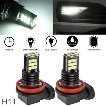 

2pcs 24W 6000K 2400LM H11 Universal Waterproof 3030SMD 3x8 LED Automotive Car Fog Lamp Bulb for Cars