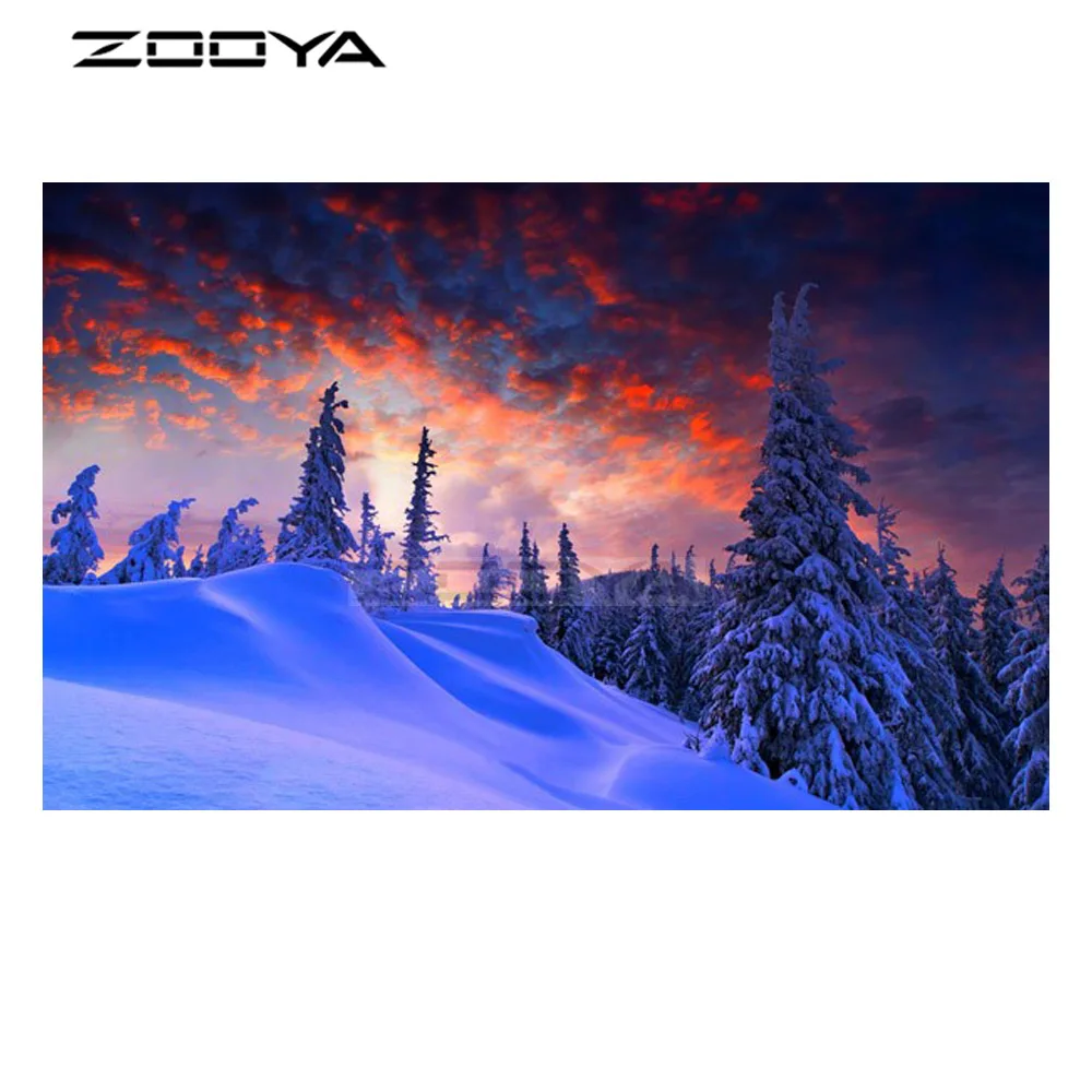 ZOOYA Sale Diamond Embroidery DIY Painting Mosaic Pictures Rhinestone Landscape Pine R2045 | Дом и сад