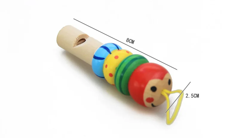 1 шт. младенческий свисток деревянные случайные цвета игрушки мультипликационных животных свисток образовательный музыкальный инструмент, игрушка для детей