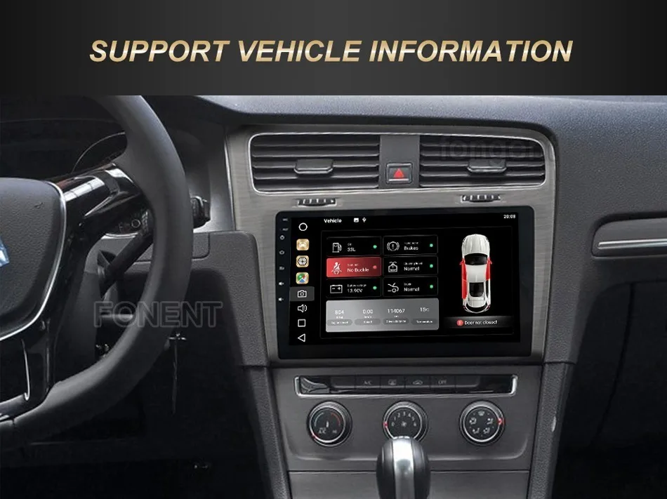 Cheap Fongent 10.2" Android 8.0 Car GPS Radio Player for VW Golf 7 2013 2014 2015 2016 2017 2018 Octa Core 4GB+32GB Stereo Multimedia 5