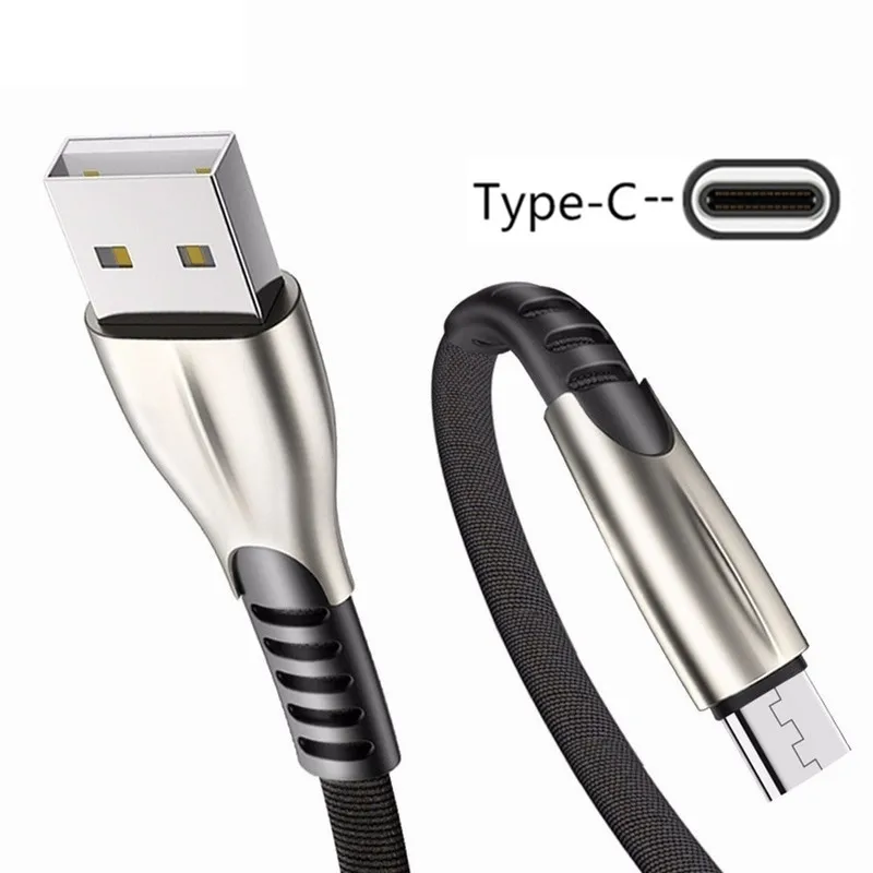 QC 3,0 Автомобильное зарядное устройство type C USB кабель для быстрой зарядки для samsung A20E A40 A50 A5 A7 Google Pixel 3a 3 XL huawei P20 lite - Тип штекера: Only Black 1M Cable