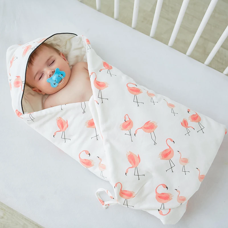 

Baby Blanket Newborns Swaddle Monthly Soft Cotton Muslin Quilt Cartoon Infant Wrap Baby Sleeping Bag Bed Kids Stroller Blankets
