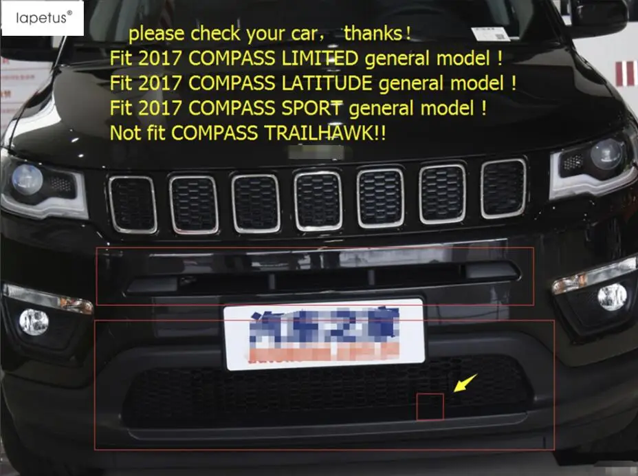 Аксессуары Lapetus подходят для Jeep Compass 2017 2020 Передняя Нижняя крышка бампера +