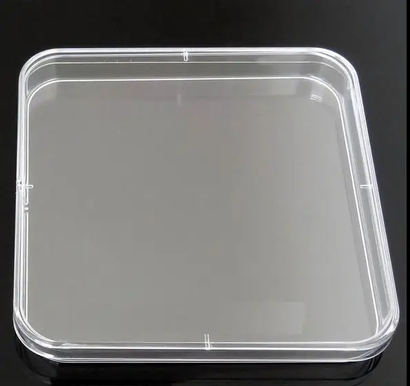 10pcs clear 13*13cm square plastic petri dish with cover,culture dish