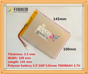 

3.7v 7000mAH (polymer lithium ion battery) Li-ion battery for tablet pc 9.7 inch 10.1 inch speaker [3.5*100*145] Free Shipping