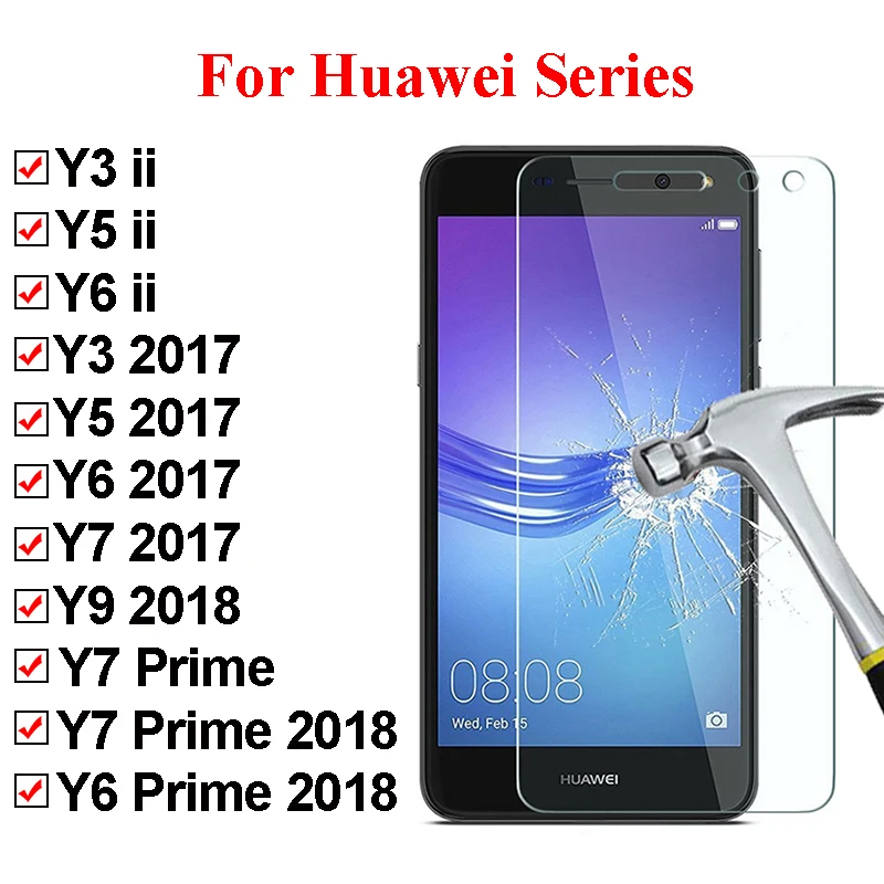 Защитное стекло для huawei y6 prime y7 y3 y5, Защита экрана для hauwei y6ii y5ii, закаленное стекло для huawei Y9