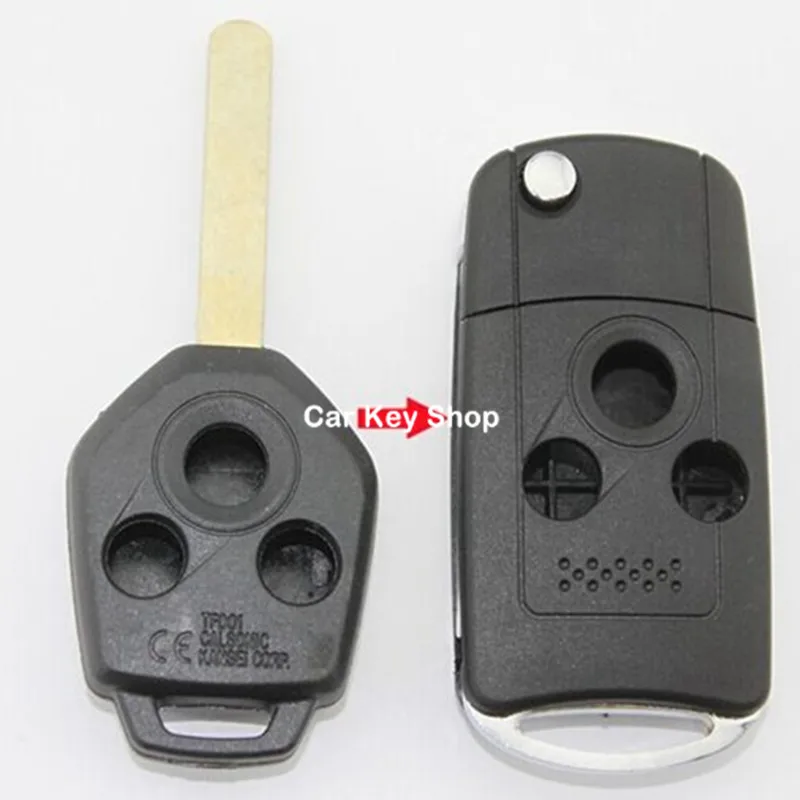

3 Buttons Modified Flip Folding Car Key Blank Shell Remote Fob Cover For Subaru Forester Outback Remote Shell