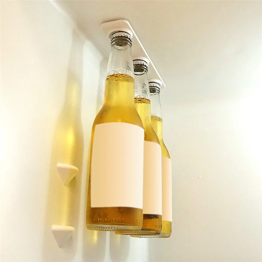 جديد المطبخ تخزين الرف 1 قطعة الثلاجة الثلاجة المغناطيس البيرة زجاجة جرة شماعات حامل الرف المنظم التخزين رف Dec25 #30